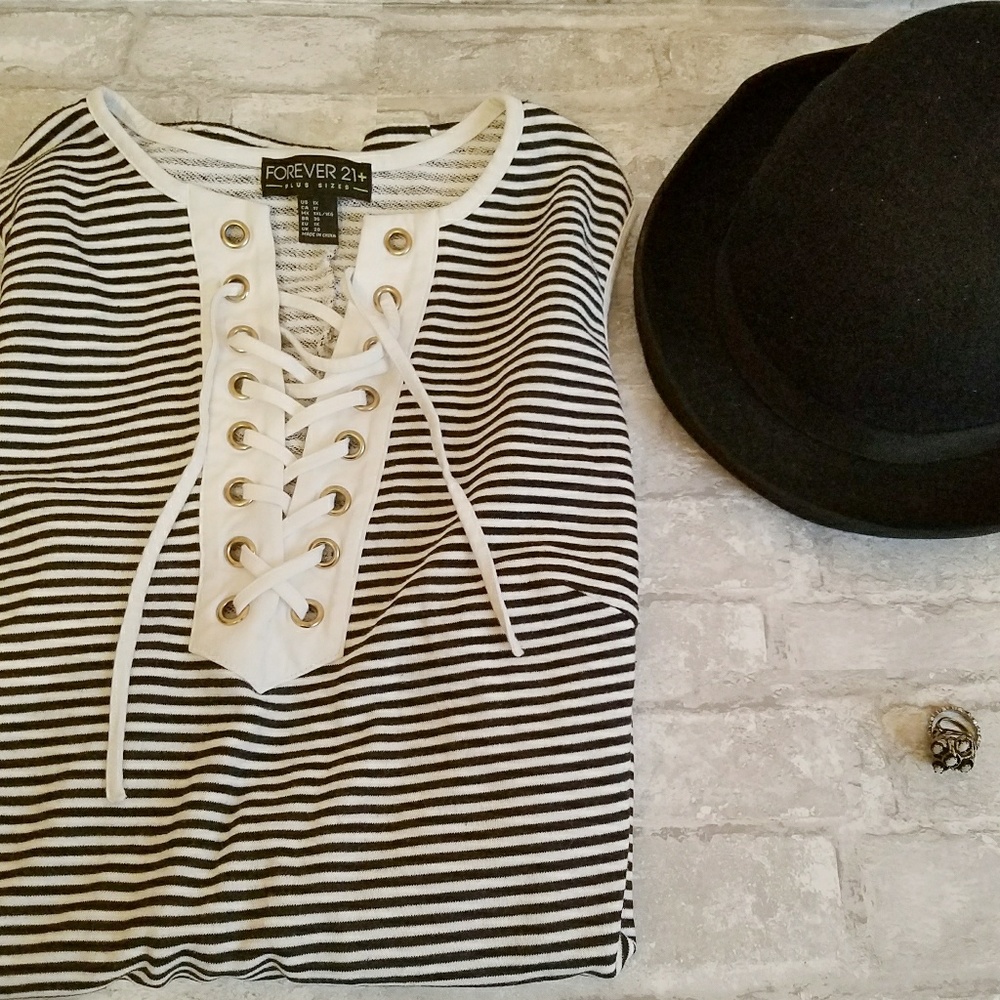 Forever 21 Plus Striped Top.